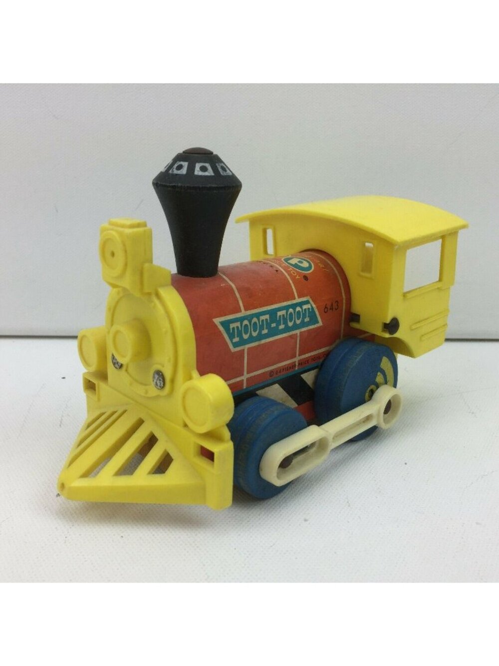 Vintage 1964 Fisher Price Wood Toot Toot Train Locomotive 643